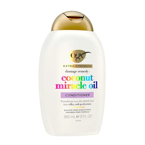 Vista 7 de OGX Remedio para los daños extra fuerte + Acondicionador de aceite milagroso de coco, 13 onzas