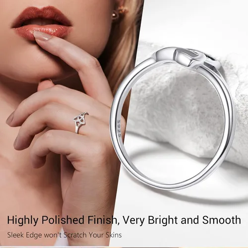 Vista 6 de PROSILVER Anillo Claddagh de plata de ley 925anillo de nudo celta para mujer, anillo de boda irlandés, chapado en oro rosa, ajuste cómodo