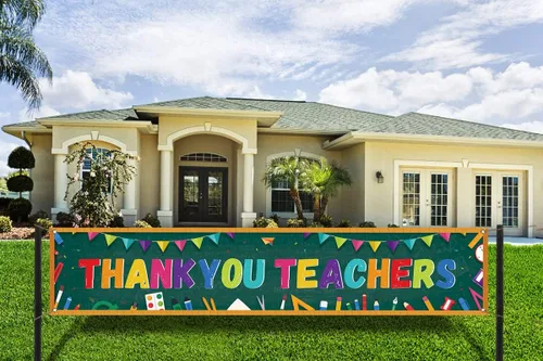 Vista 3 de Nepnuser Cartel grande de agradecimiento para el día de agradecimiento del profesor, cartel colgante para el aula, tablero de anuncios y decoración