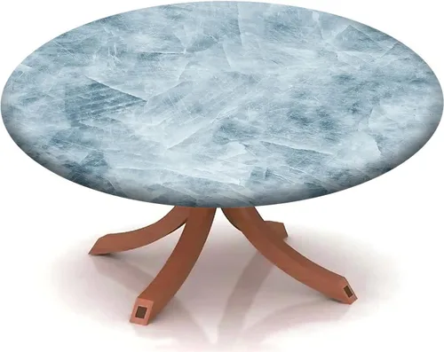 Vista 14 de Mantel redondo ajustable con patrón de mármol, borde elástico, adecuado para catering y cocina, se puede limpiar para mesas redondas de comedor
