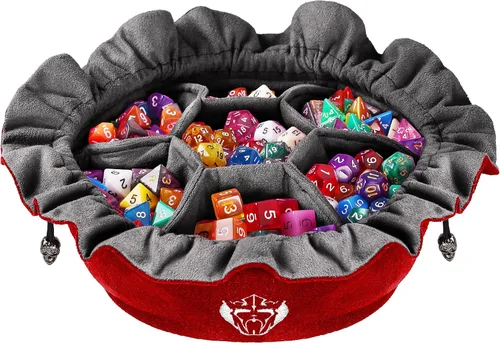 Vista 11 de CardKingPro Bolsas para Dados Inmensos con Bolsillos - Negro - Capacidad para más de 150 Dados - Ideal para Acaparadores de Dados [Diseño Patentado]