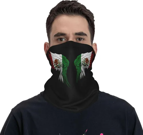 Vista 5 de Pasamontañas con alas de bandera mexicana mexicana, bandana para el cuello, polaina para el cuello, máscara facial para hombres y mujeres