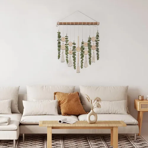 Vista 7 de GIAUMA Decoración de pared de eucalipto artificial para baño 1