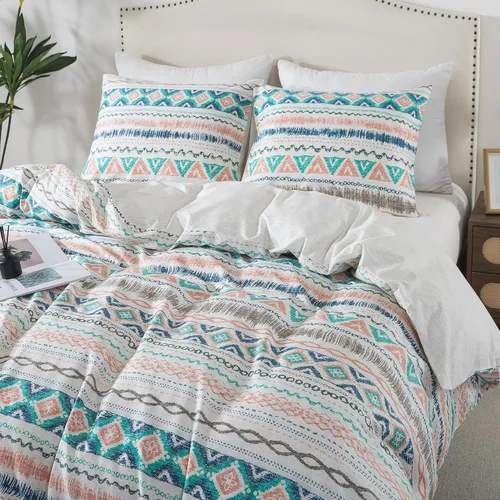Vista 70 de HoneiLife Juegos de Fundas de Edredón Twin - Funda de Edredón Floral 100% Algodón, Juego de Ropa de Cama Transpirable de 2 Piezas con Cierre