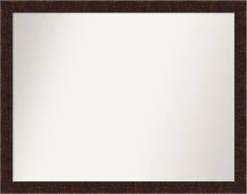 Vista 138 de Amanti Art Espejo de baño de bronce para sobre fregadero, 24 x 24 pulgadas, espejo de tocador cuadrado estrecho de bronce Manhattan, marco de madera