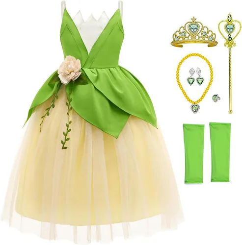 Vista 15 de Disfraz de princesa de Halloween para niñas, disfraz de hada de fiesta de cumpleaños, vestido para ocasiones especiales Bate