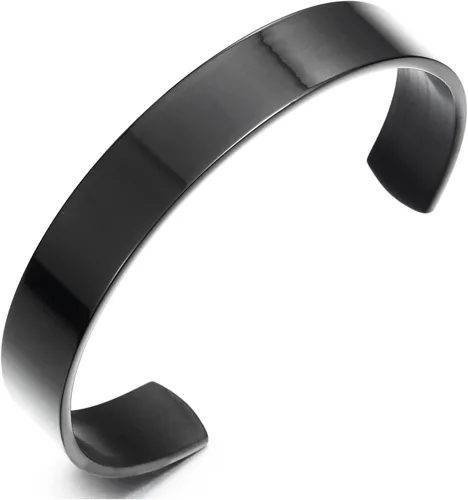 Vista 8 de Pulsera ajustable de acero inoxidable COOLSTEELANDBEYOND para hombres y mujeres minimalista