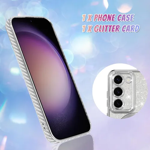 Vista 103 de Bonoma - Funda compatible con Samsung Galaxy S21 Plus, diseño de corazón con purpurina, color rosa Support for MagSafe, Plating Magnetic Case TPU