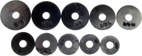 Vista 4 de DANCO Juego de arandelas planas surtidas PRO, negro, 100 piezas (34441)