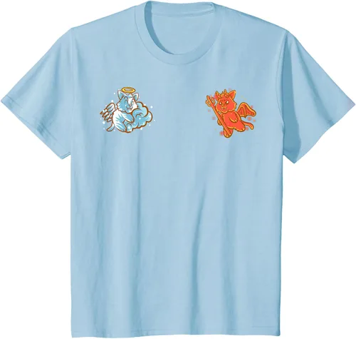 Vista 9 de Camiseta de gato ángel y diablo sentado en tu hombro Nerd Kitten, Negro
