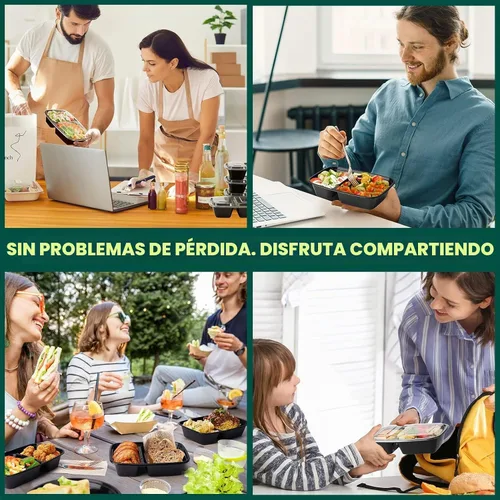 Vista 7 de Glotoch - Paquete de 10 recipientes de 32 onzas para preparación de comidas reutilizables, aptos para microondas, extra grandes y gruesos con tapas