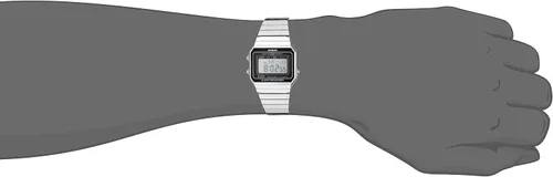 Vista 2 de Casio Reloj clásico de cuarzo plateado con pantalla digital A700W-1ACF para hombre