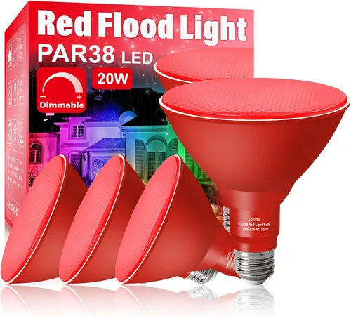 Vista 13 de PAR38 Bombillas LED de inundación para exteriores, paquete de 2 unidades, regulables 20 W (equivalente a 200 W) bombillas de inundación de base E26