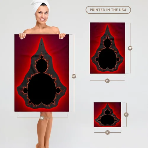 Vista 6 de 3dRose Red Fractal Ora - Buda 15x22 Hand Towel