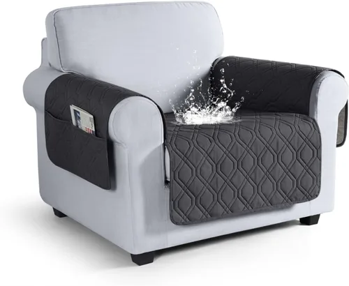 Vista 15 de VANSOFY Funda para Sofá, Fundas de Sofá Impermeables Lavables Forro Protector de Muebles Fundas de Asiento de Sofá Antideslizantes para Perros, Negro