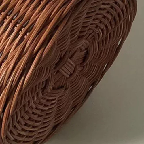 Vista 6 de Lindo oso tejido ratán cuadrado caja de pañuelos titular para cocina, baño, coche Soporte decorativo de mimbre recargable dispensador de Marrón