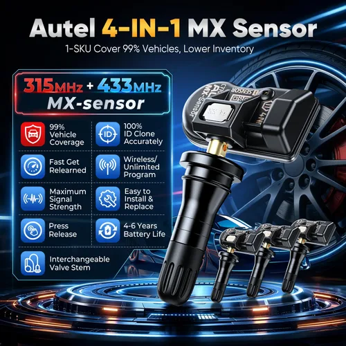 Vista 10 de Autel TPMS - Juego de 4 sensores MX-Sensor 2 en 1 315 MHz+433 MHz