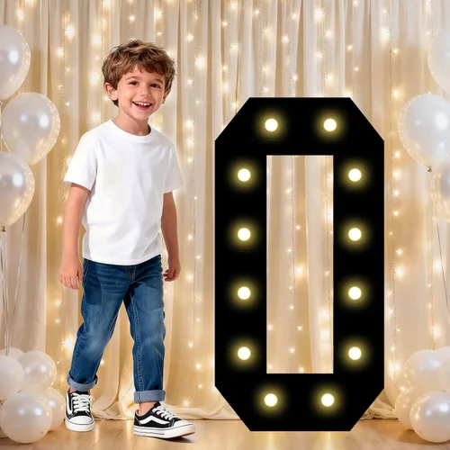 Vista 28 de Pooqla - Números iluminados negros, decoraciones de cumpleaños 50 para hombres Number 50