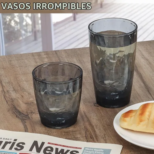 Vista 2 de Topsky Vasos de plástico reutilizables, a prueba de roturas, vasos de plástico irrompibles, vasos de vino acrílicos para bebidas en el hogar, picnic