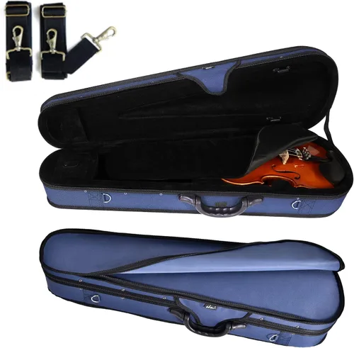 Vista 14 de Estuche básico, profesional, rígido, liviano, con forma triangular, para violín, de la marca ADM , Talla full
