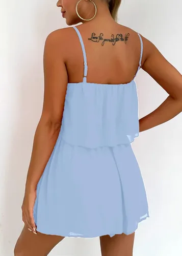 Vista 2 de Yissang Women's Casual Off Shoulder Strapless Ruffle Wide Leg Long Palazzo Jumpsuit Romper