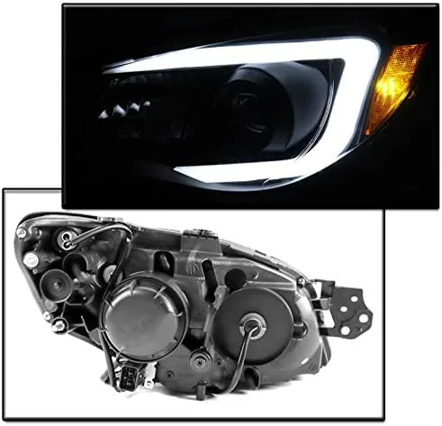 Vista 2 de Faros delanteros de proyector negro LED para Subaru Impreza 2006-2007