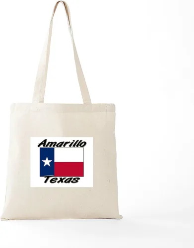 Vista 5 de CafePress Amarillo Texas Tote Bag Reutilizable Natural Beige Bolsa de compras de lona