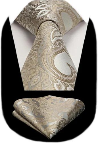 Vista 194 de Corbatas florales tejidas clásicas para hombre, corbata cuadrada de bolsillo, corbatas formales para hombres, boda con pañuelo