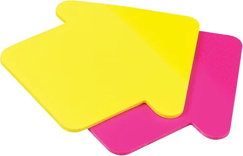 Vista 2 de Avery Notas adhesivas, transparentes, flecha grande, 2.75 x 2.75 pulgadas, amarillo y magenta, 60 hojas (22590)