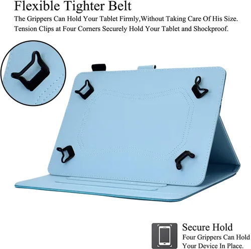 Vista 2 de Funda universal para tablet Android de 10 10.1 pulgadas para iPad, funda con soporte de visión multiángulo, funda protectora de piel sintética Playa
