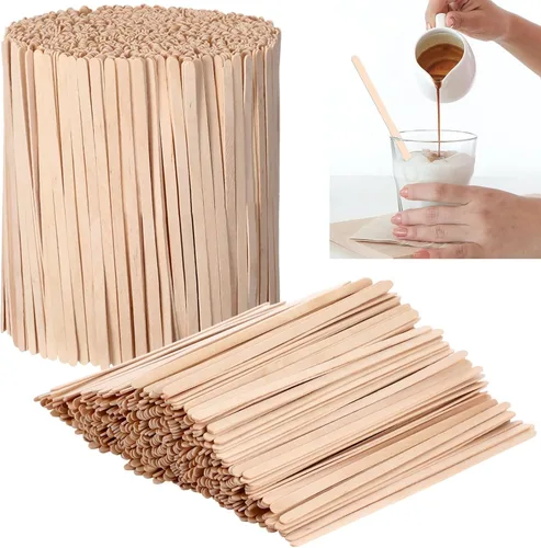 Vista 8 de Paquete de 3000 palitos de madera de abedul para café de 7 pulgadas, agitadores de café de madera desechables a granel, palitos de té largo