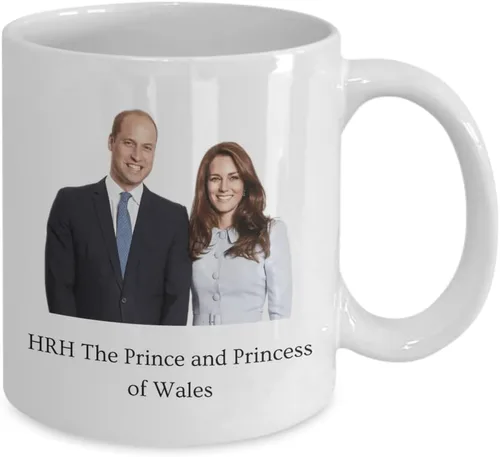 Vista 2 de HRH - Taza de recuerdo The Prince and Princess of Wales, Reino Unido, Reino Unido, Gran Bretaña, Londres, Inglaterra, coleccionable, William