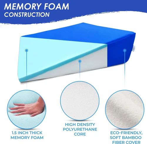Vista 7 de Elevador de cuña de cama para reflujo ácido, dormir, control de postura, almohada de maternidad, recuperación de cirugía, elevación de 7.5 pulgadas