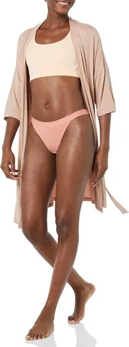 Vista 4 de Tienda Essentials Calzoncillos Tanga de algodón y encaje para mujer, paquete de 4
