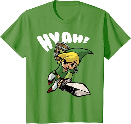 Vista 9 de Nintendo Legend of Zelda Link Hyah Poster - Camiseta pequeña Azul Marino