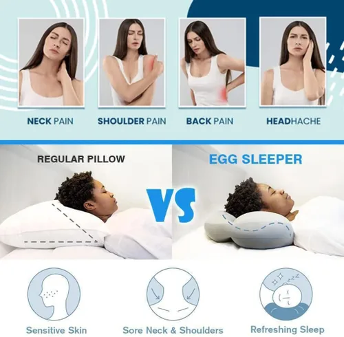Vista 5 de Almohada firme almohadas para dormir en forma de nube que hacen que tu cuello sea saludable y transpirable almohada de espuma viscoelástica cervical