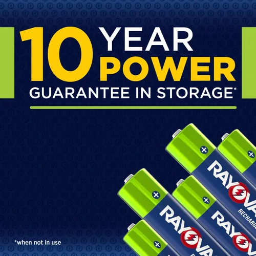Vista 4 de RAYOVAC Baterías AA recargables (paquete de 4), baterías recargables NiMH Doble A