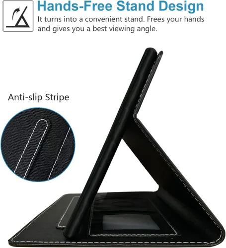 Vista 6 de Funda para tablet Amazon Kindle Fire 7 (pantalla de 7 pulgadas, 9ª/7ª generación, versión 2019/2017), funda de piel sintética con función