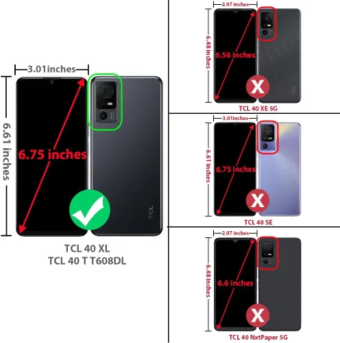 Vista 2 de TJS - Carcasa para TCL 40 XL y T608DL, diseño de Jitterbug Smart4 (rojo) with Tempered Glass Screen Protector Metal Ring Magnetic Support