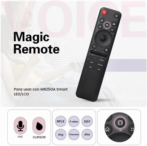 Vista 3 de Repuesto para control remoto mágico LG MR25GA con voz, puntero y rueda