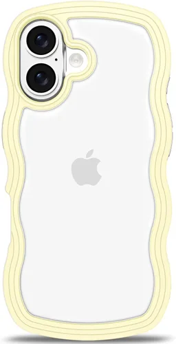 Vista 126 de Anuck Funda para iPhone 13 Pro con borde ondulado, diseño trasero transparente, agarre antideslizante, forma de marco rizado ondulado, a prueba