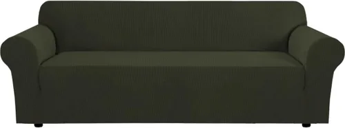Vista 50 de H.VERSAILTEX Funda elástica para sofá, fundas suaves para muebles de 3 cojines, con tela jacquard gruesa a cuadros con parte inferior elástica, sofá
