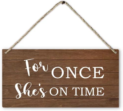 Vista 16 de PHAMTE Letrero de portador de anillos – Decoración rústica de boda, placa con la frase "Here Comes The Bride", 12 x 6 pulgadas Cualquiera