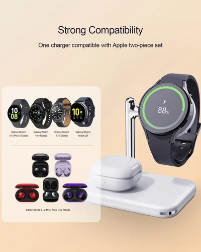 Vista 17 de Soporte de cargador 2 en 1 para Samsung Watch y auriculares