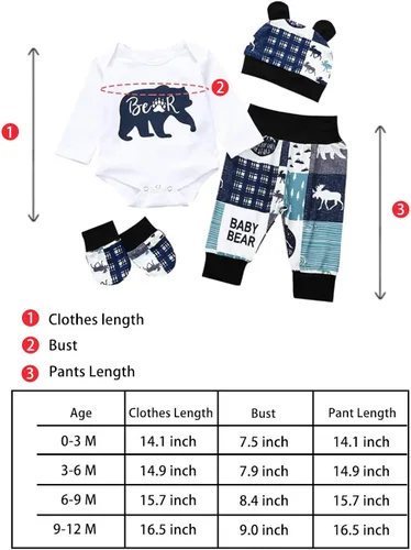 Vista 7 de HKALL Conjunto de 3 piezas de ropa de bebé de manga larga para bebé, conjunto de 3 piezas para otoño e invierno