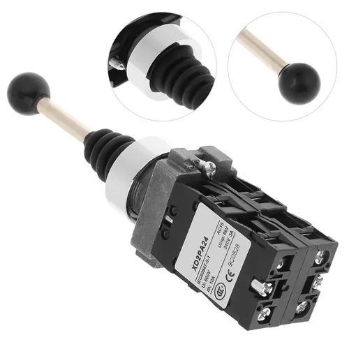 Vista 7 de Interruptor de control de palanca de mando de retorno de resorte 4 posiciones 10A 600V para panel de control industrial (metal plástico negro)