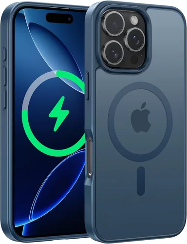 Vista 250 de FNTCASE - Funda para iPhone 16 Pro: magnética, mate, translúcida, de grado militar, protectora contra caídas, resistente, fina, duradera y a prueba