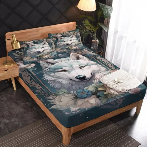 Vista 26 de Juego de sábanas de tamaño King, sábanas de conejo, sábanas de microfibra y fundas de almohada de 4 piezas, juego de sábanas con estampado colorido