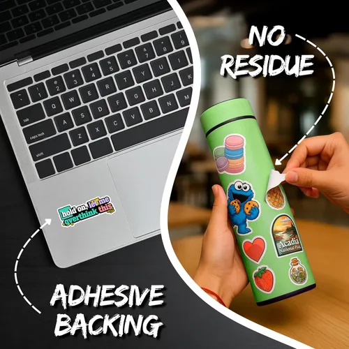 Vista 4 de Hold On Let Me Overthink This Sticker - Calcomanía divertida de vinilo impermeable para laptop, botella de agua, vaso de automóvil, calcomanías