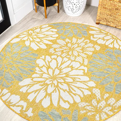 Vista 14 de JONATHAN Y Alfombra Corredor de Tejido Texturizado Floral para Interiores y Exteriores 2X8 Marrón/Crema, Zinnia Moderna para Patio Trasero, Patio